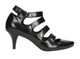 Side View: Women's heels, Women's Mary Jane Heels, Jeffrey Campbell Clarion, Black Patent leather upper. 2.75" heel. 