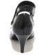 Back View: Women's heels, Women's Mary Jane Heels, Jeffrey Campbell Clarion, Black Patent leather upper. 2.75" heel. 