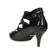Back View: Women's heels, Women's Mary Jane Heels, Jeffrey Campbell Clarion, Black Patent leather upper. 2.75" heel. 