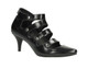 Quarter View: Women's heels, Women's Mary Jane Heels, Jeffrey Campbell Clarion, Black Patent leather upper. 2.75" heel. 