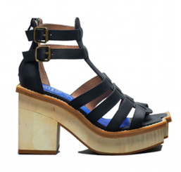 Side View: Women's Platform Sandal, Women's shoes, Jeffrey Campbell Eames, 4" heel height, Size 8, Black
