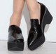 Lifestyle View: Women's Shoes, Women's Platform Pointed toe loafer, Jeffrey Campbell Sinead, Black, Size 6