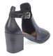 Back View. Women Shoes, Women's Sandal, OTBT Metaphor, cut out bootie, Leather upper, 3" heel, Color black.