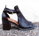 Lifestyle View. Women Shoes, Women's Sandal, OTBT Metaphor, cut out bootie, Leather upper, 3" heel, Color black.