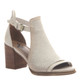 Quarter View. Women Shoes, Women's Sandal, OTBT Metaphor, cut out bootie, Leather upper, 3" heel, Color Sport White