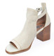 Quarter View 2. Women Shoes, Women's Sandal, OTBT Metaphor, cut out bootie, Leather upper, 3" heel, Color Sport White