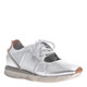 Quarter View. Women Shoes, Women's Sneakers, OTBT Star Dust, cut out Sneaker, 1" heel, Color Silver, Light Weight EVA outsole