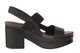 Side View:  Women Shoes, Women's Sandals, OTBT Indio, 3" stacked heel-platform sandal, Textured leather, Color Black.