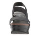 Front View:  Women Shoes, Women's Sandals, OTBT Indio, 3" stacked heel-platform sandal, Texture blocked leather, Color Black.