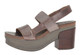 Side View:  Women Shoes, Women's Sandals, OTBT Indio, 3" stacked heel-platform sandal, Textured leather, Color Pewter.
