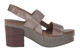 Outer View:  Women Shoes, Women's Sandals, OTBT Indio, 3" stacked heel-platform sandal, Textured leather, Color Pewter.