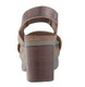 Back View:  Women Shoes, Women's Sandals, OTBT Indio, 3" stacked heel-platform sandal, Textured leather, Color Pewter.