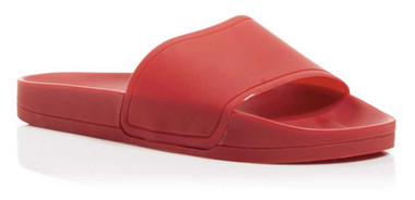Quarter View 1: Women's Shoes, Women's Sandals, Jeffrey Campbell Follow Lo Slides, 1" platform, Color: Red Matte