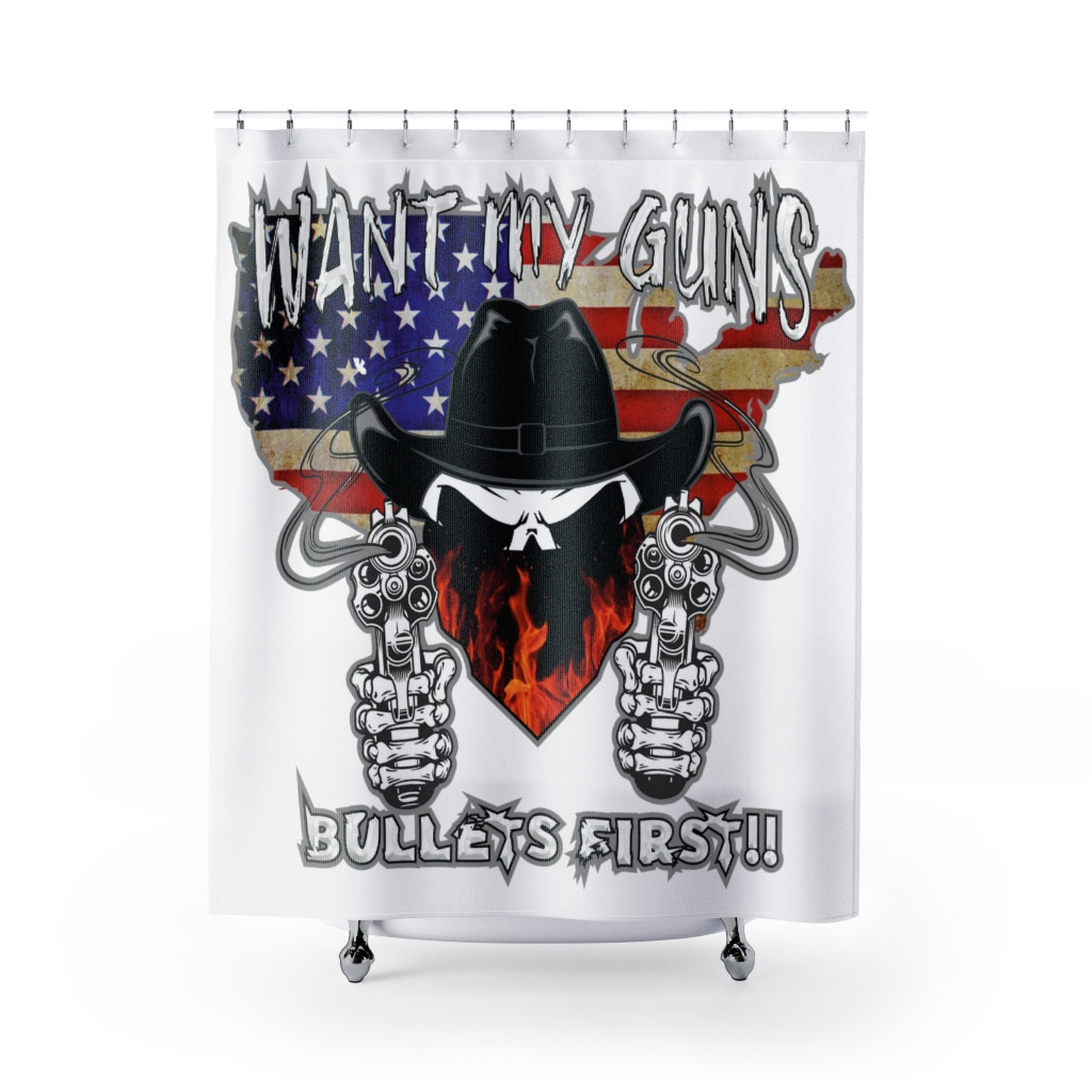 Want My Guns Shower Curtains JDAutobody Graphics