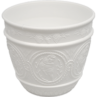 Viz Floral funeral basket vase 8x7 white