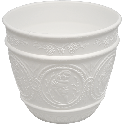 Viz Floral funeral basket vase 8x7 white