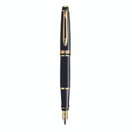 Waterman Expert Black Lacquer Gold Trim Fountain Pen