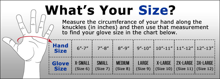 Cutters Gloves Size Chart