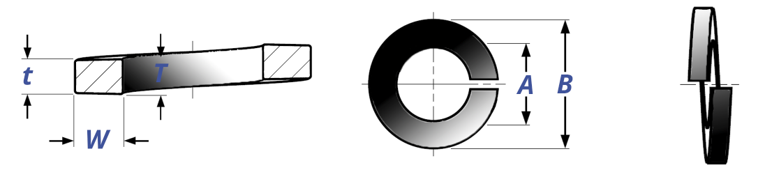 Black Oxide Stainless Steel Lock Washers Medium Split Ring Sizes #2 to 1/2" 