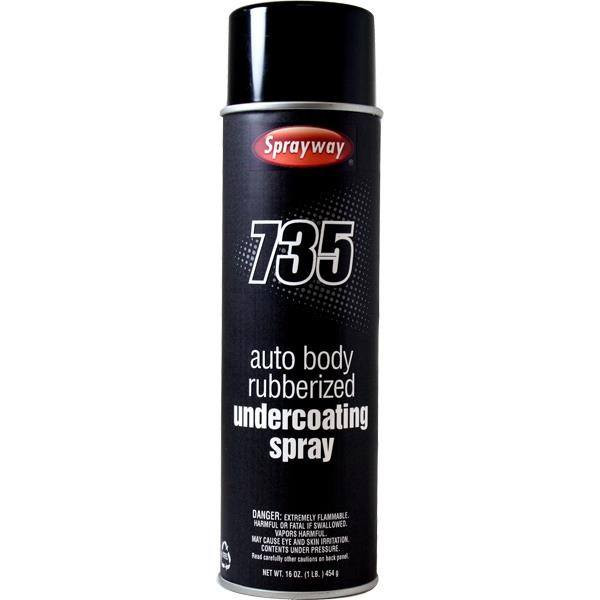 735 Auto Body Rubberized Undercoating Spray, 16 oz Aerosol, 12/Case