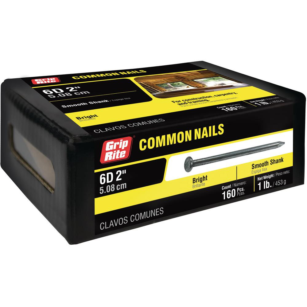 111/2 x 2 in. 6D Penny Bright Steel Common Nail, Smooth Shank (1 lb