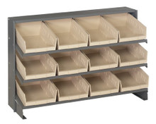 Steel Shelving with 12 Shelf Bins - 12 x 8 x 4 (VQPRHA-107)