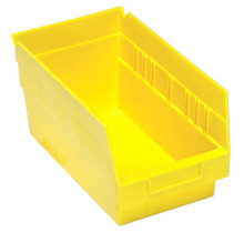 Plastic Shelf Bin - 30 Pack - 12 x 6 x 6 (VQSB202) - Yellow