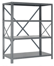Steel Open Shelving - 18 Gauge - 39 Inch High 5 Shelves 12 x 36 (V18G-39-1236-5)