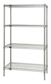 63" High Chrome Wire Shelving Units - 4 Shelves - 24 x 30 x 63 (VWR63-2430C)