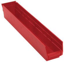 Plastic Shelf Bin - 16 Pack - 24 x 4 x 4 (VQSB105)