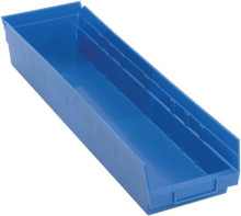 Plastic Shelf Bin - 8 Pack - 24 x 6 x 4 (VQSB106)