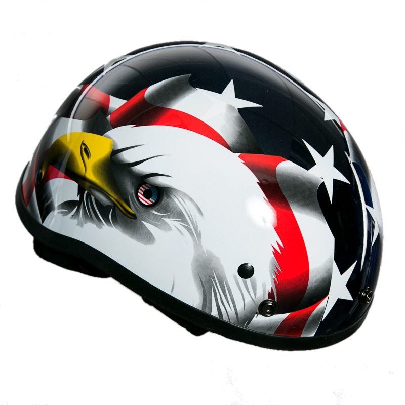 Motorcycle Half Helmet - American Eagle Flag