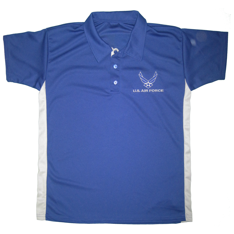 Officially Licensed Made in the USA US Air Force Performance Polo Shirt