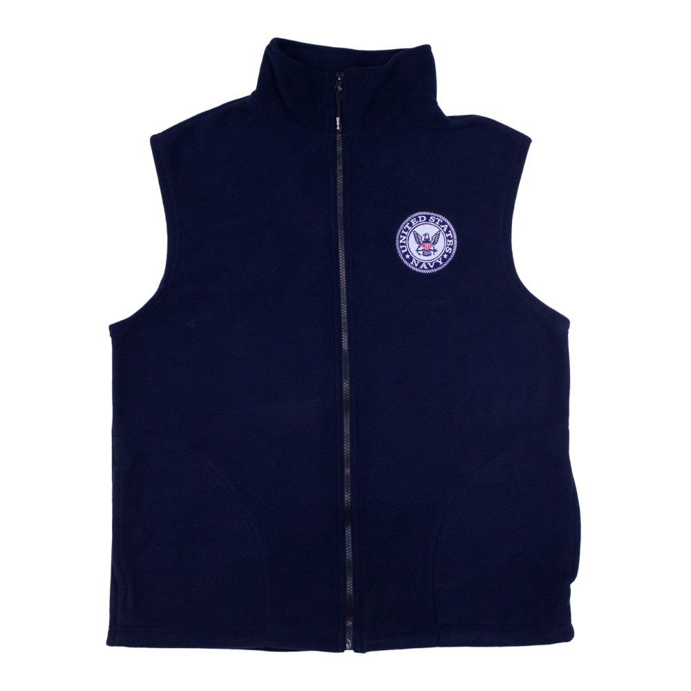 Officially Licensed Made in the USA US Navy Polar Fleece Vest