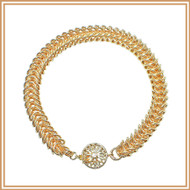 Gold Narrow Queen's Link Bracelet