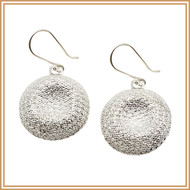 Textured Sterling Silver Inverted Disc Earrings