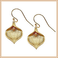 Gold Brushed Tulip Earrings
