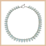 Faceted Aquamarine and Silver Marquis Necklace