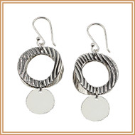 Textured Sterling Silver Disc Earrings