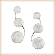 Brushed Sterling Silver Cascading Disc Earrings