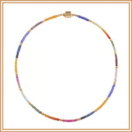 Faceted Multi Color Sapphire Necklace
