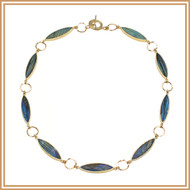 Labradorite Marquis and Gold Necklace