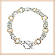 Sterling Silver and Gold Byzantine Rose Bracelet