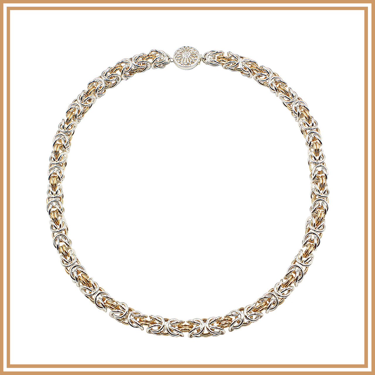 Silver Square Byzantine Chain Necklace statement Silver - Etsy | Chain,  Gift necklace, Silver