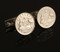 Australian Sixpence Coin Cufflinks Front View
