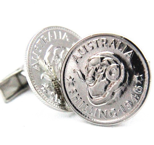 Choose the Year Sterling Silver Coin  Cuff links Australian Shilling 