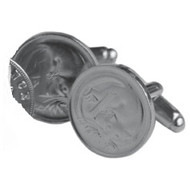 Sterling Silver Plated 1 Cent Coin Cufflinks