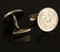 Australian Silver Plated Two Cent Coin Cufflinks back view