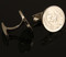 Australian Silver Plated Two Cent Coin Cufflinks side view