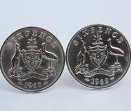 1960 birth year Australian Sixpence Coin-Cufflinks 460x545 Front